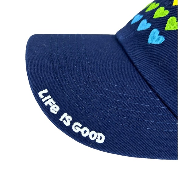 LIFE IS GOOD Unisex Classic Baseball Cap Pride Heart Stack 100% Cotton - Picture 8 of 11